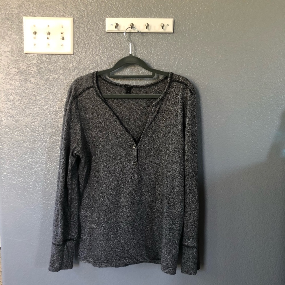 Marbled grey thermal top JCrew